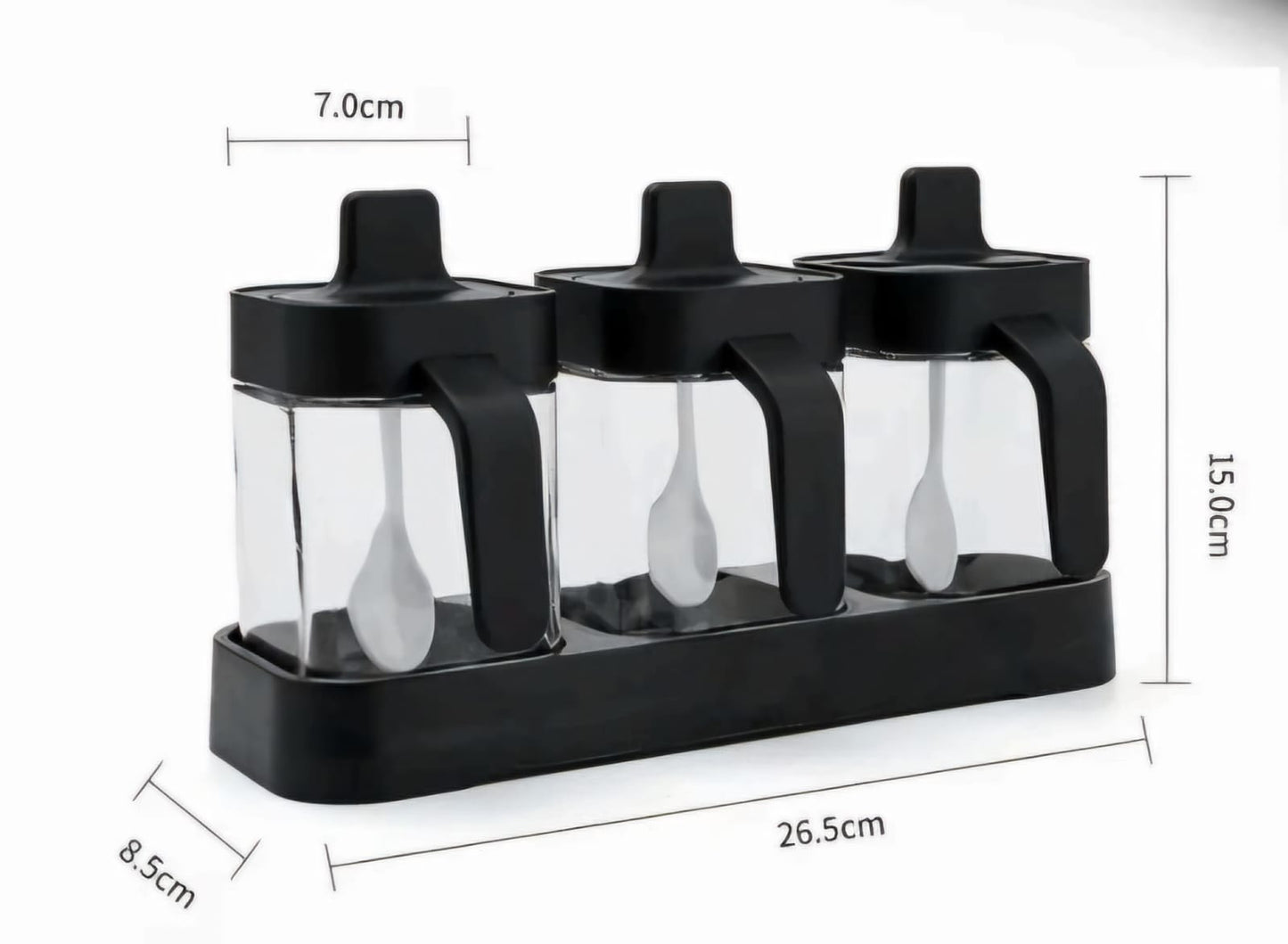 CONDIMENTERO BLACK-3 PIEZAS