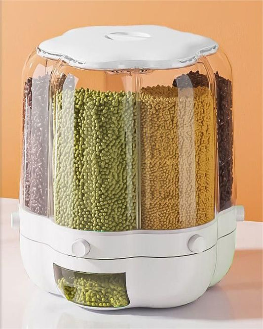 DISPENSADOR DE CEREALES Y GRANOS GIRATORIO 6 EN 1 ANGAE