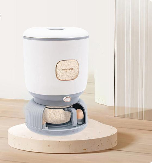 DISPENSADOR INTELIGENTE DE ARROZ Y GRANOS ALEXA CON ORGANIZADOR DE HUEVO Y ESCURRIDOR