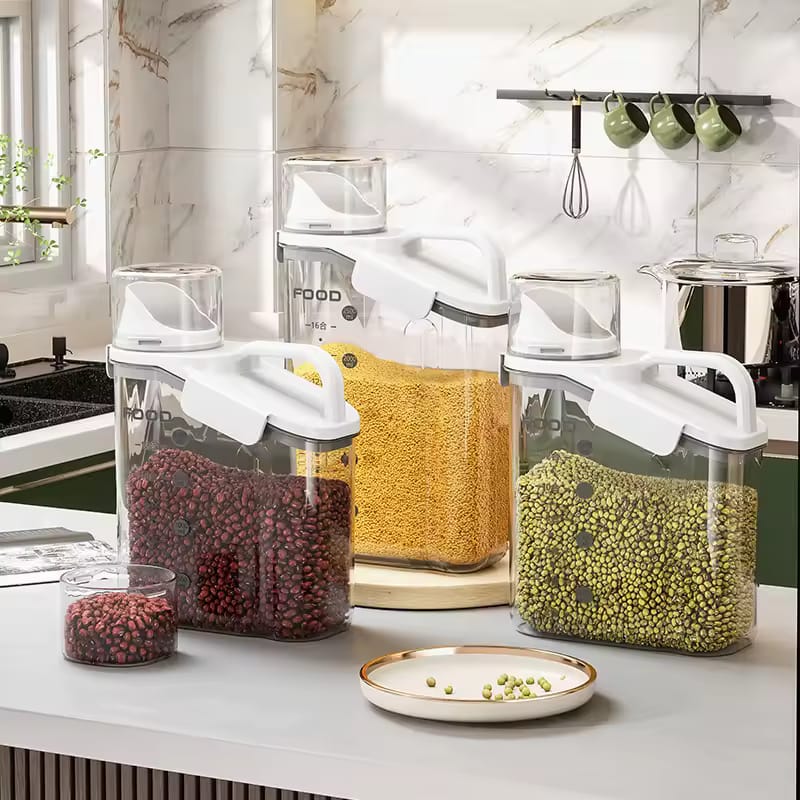 CONTENEDOR DE CEREALES Y MENESTRAS CON DISPENSADOR 1.5 KL