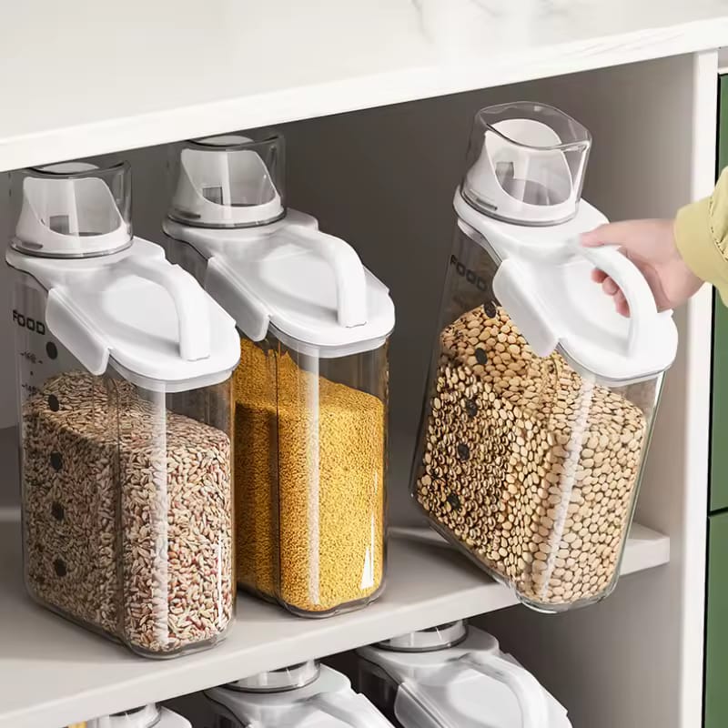 CONTENEDOR DE CEREALES Y MENESTRAS CON DISPENSADOR 1.5 KL