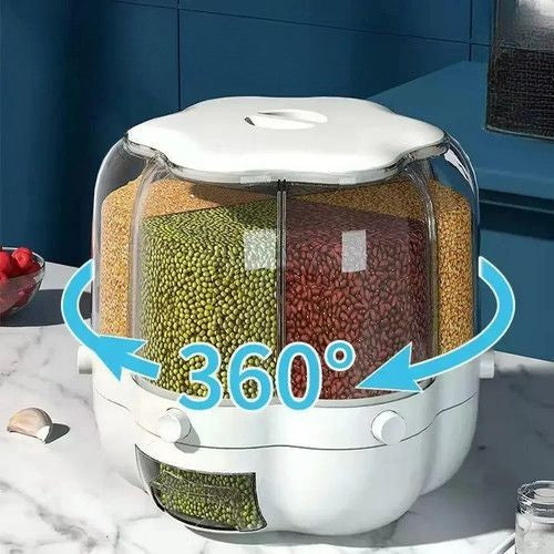 DISPENSADOR DE CEREALES Y GRANOS GIRATORIO 6 EN 1 ANGAE