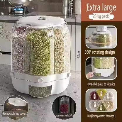 DISPENSADOR DE CEREALES Y GRANOS GIRATORIO 6 EN 1 ANGAE