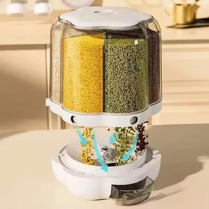 DISPENSADOR DE CEREALES Y GRANOS GIRATORIO 6 EN 1 ANGAE