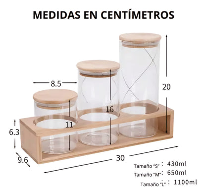 SET ALISHA DE ALMACENAJE BAMBÚ