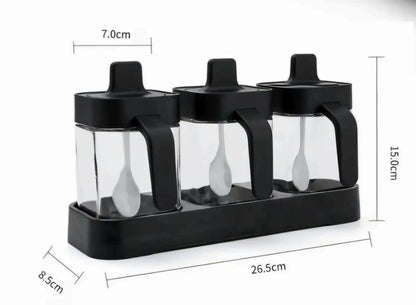 CONDIMENTERO BLACK-3 PIEZAS